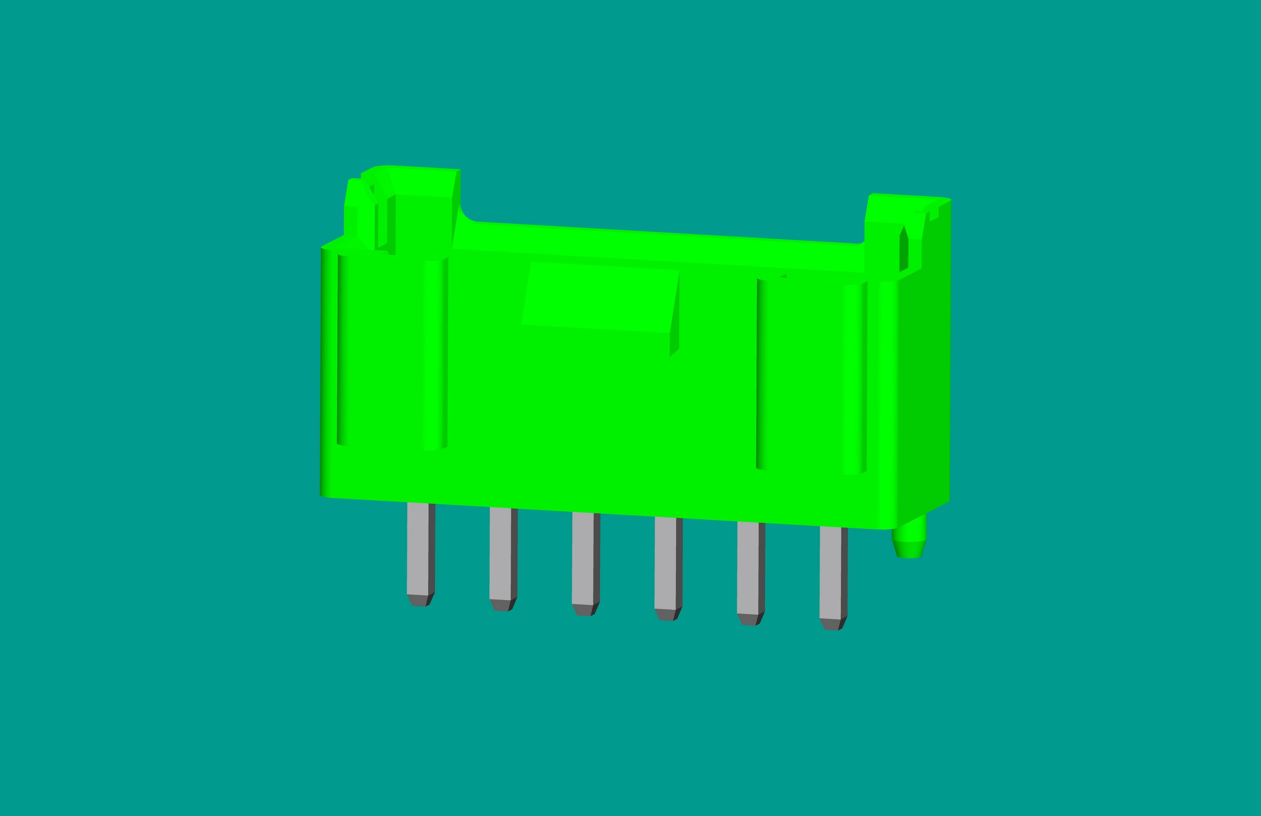 B6B-XH-K3立式針座綠色/普通PA66