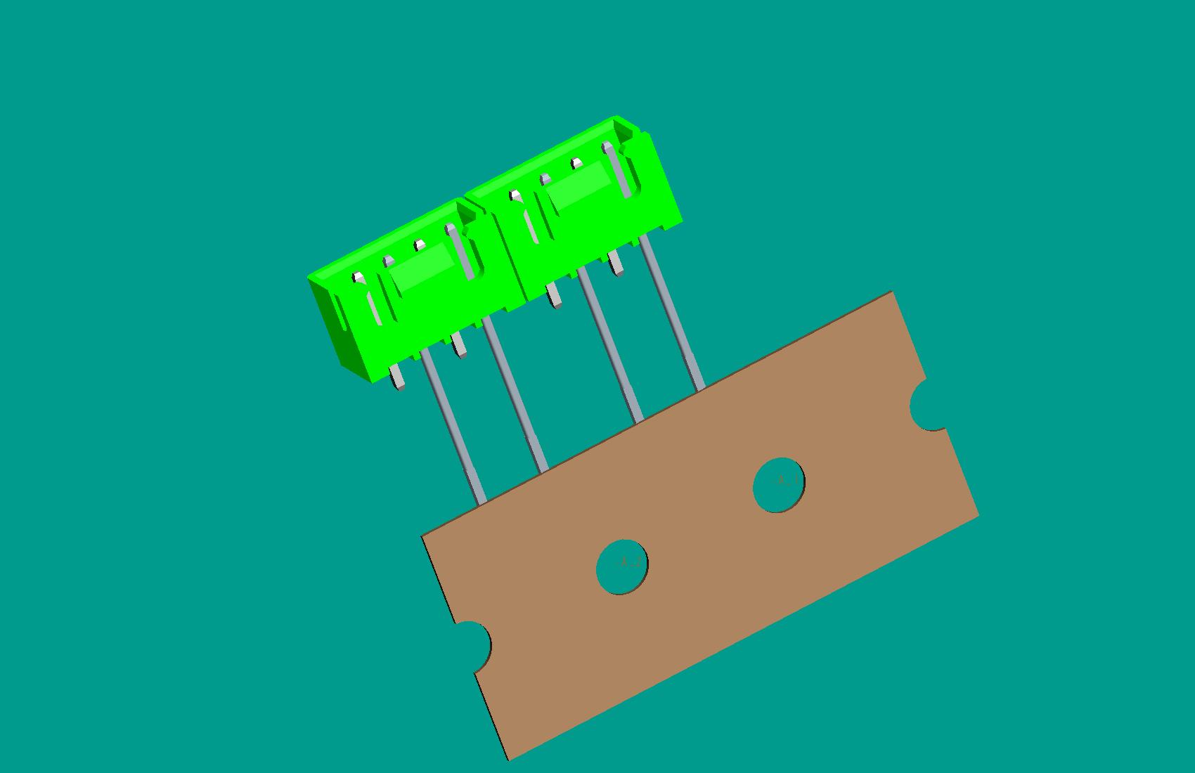 XH-4A(帶扣)立式針座綠色/編帶(步距12.7,1、3長針，反向，10mm，短針外漏長2.5mm)高灼熱絲