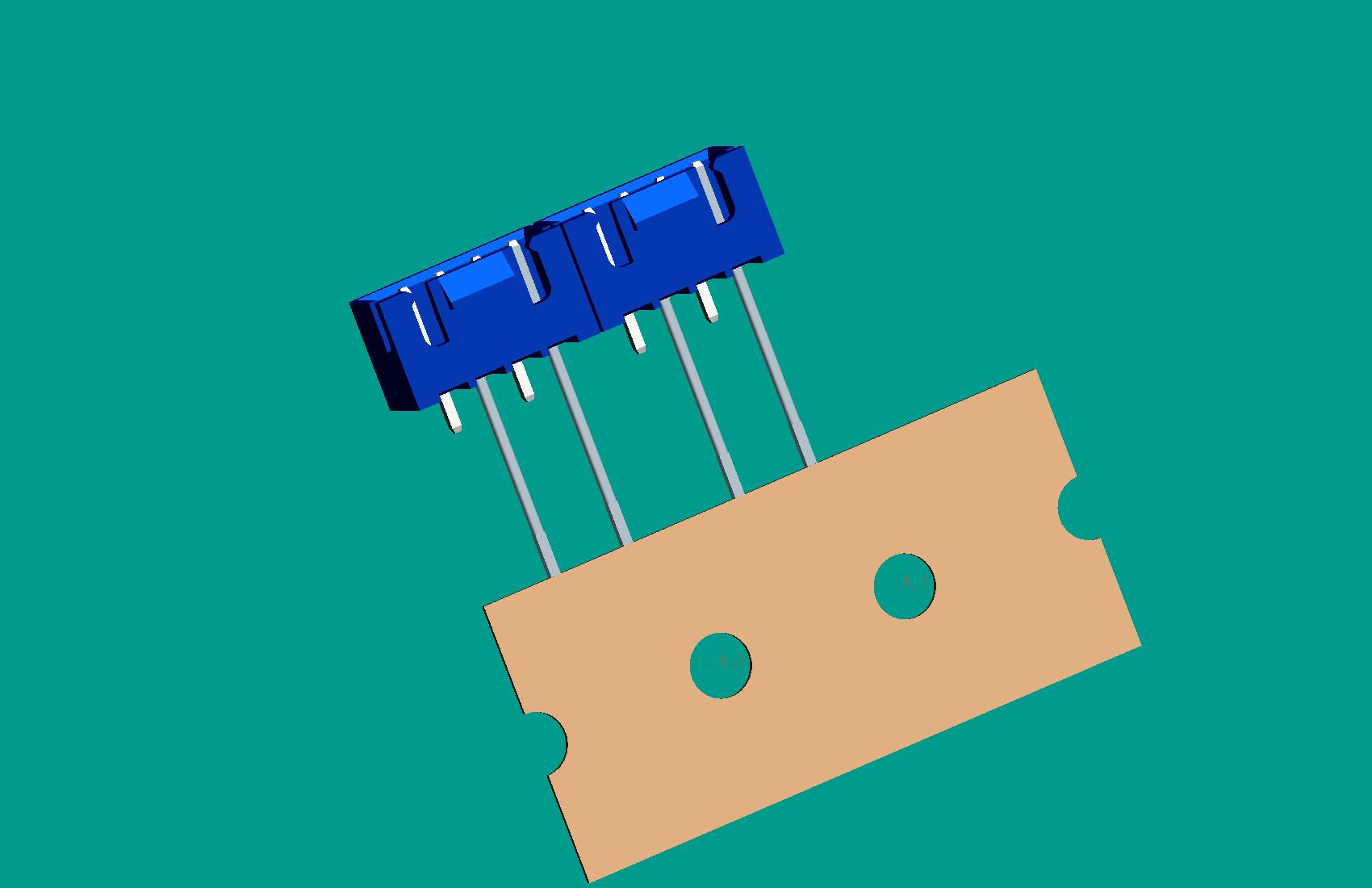 XH-4A(帶扣)立式針座藍色/編帶(步距12.7,1、3長針，反向，10mm，短針外漏長2.5mm)高灼熱絲