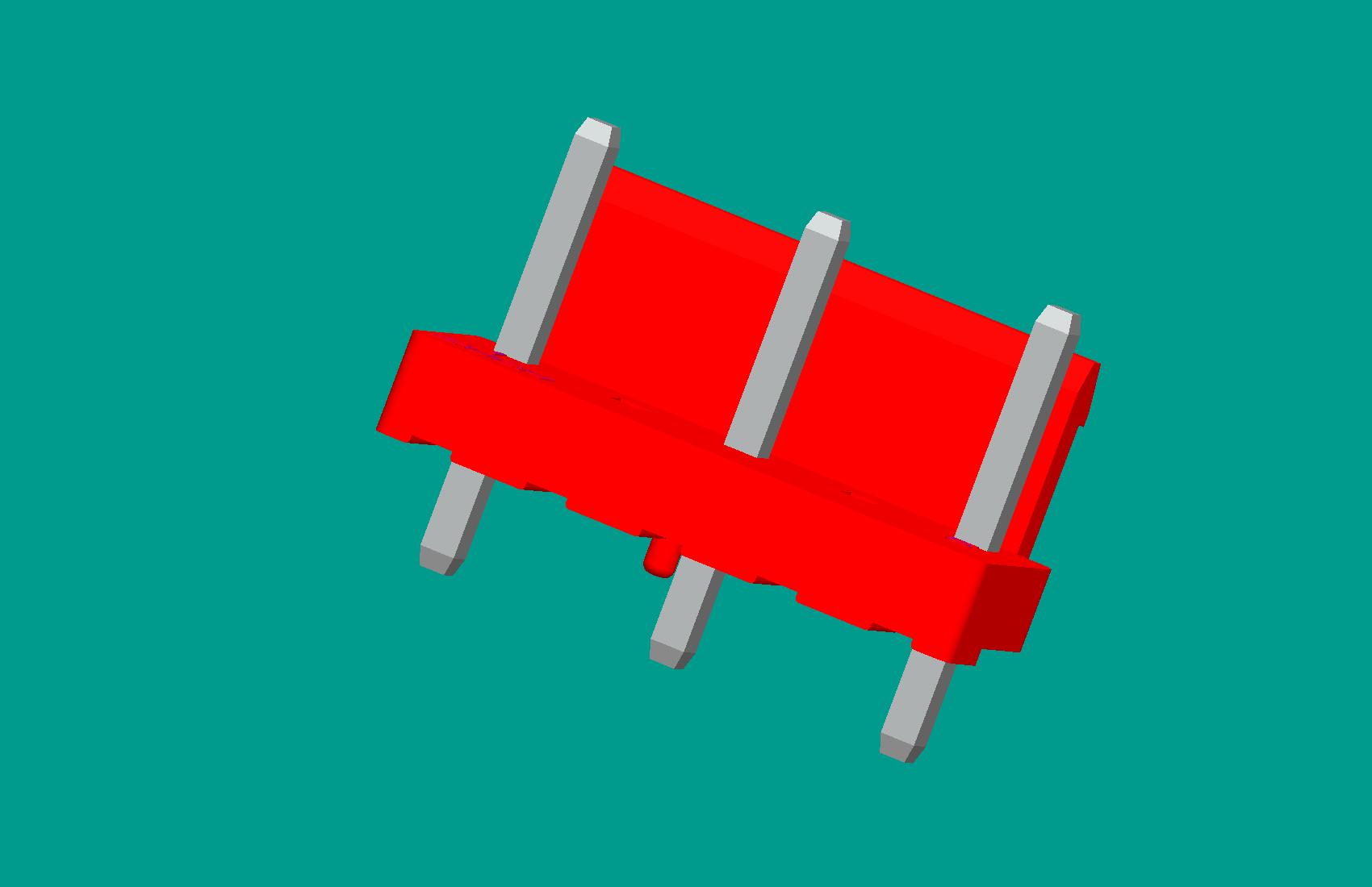 VH-5A3D1（半包防呆柱D1型）立式針座紅色/高灼熱絲(缺第2、4針)